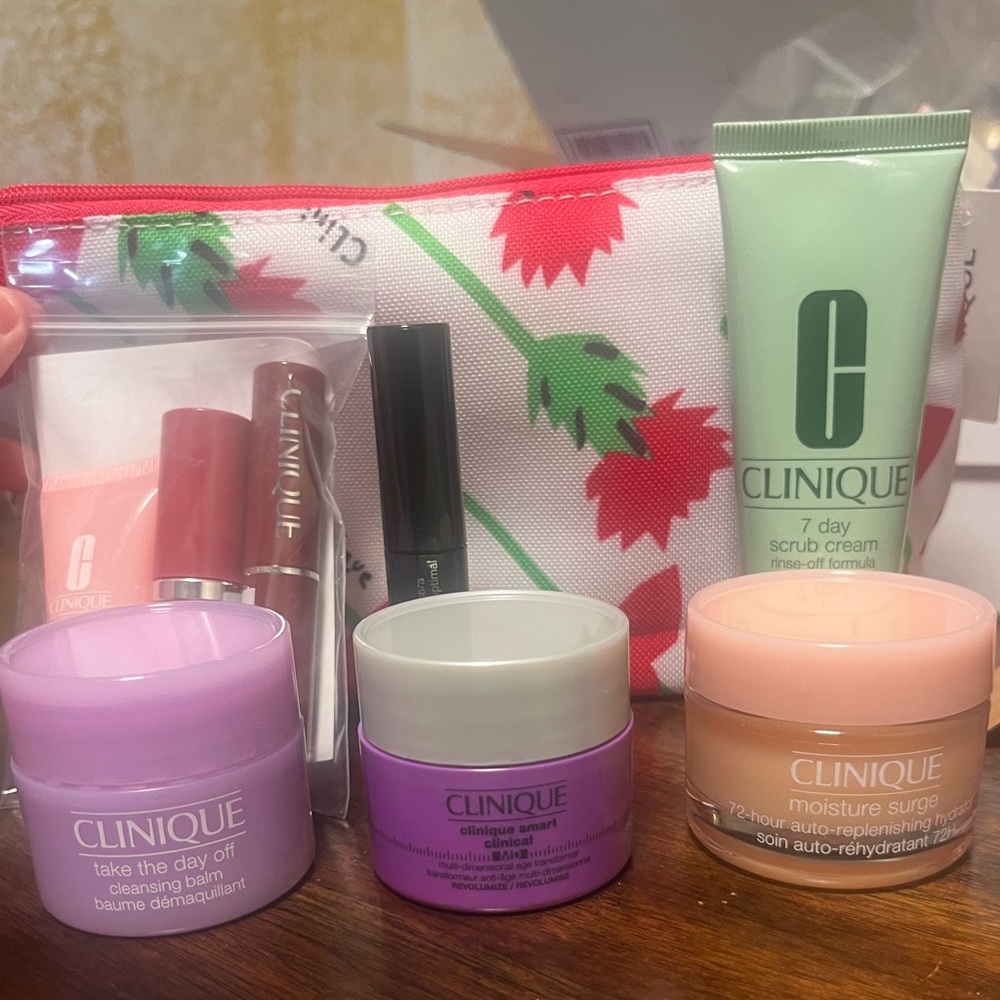 Clinique skincare creams and lipsticks
